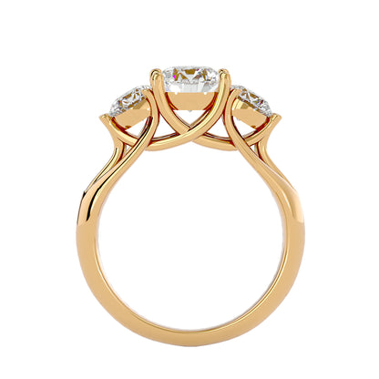 Rosa side round diamond engagement ring