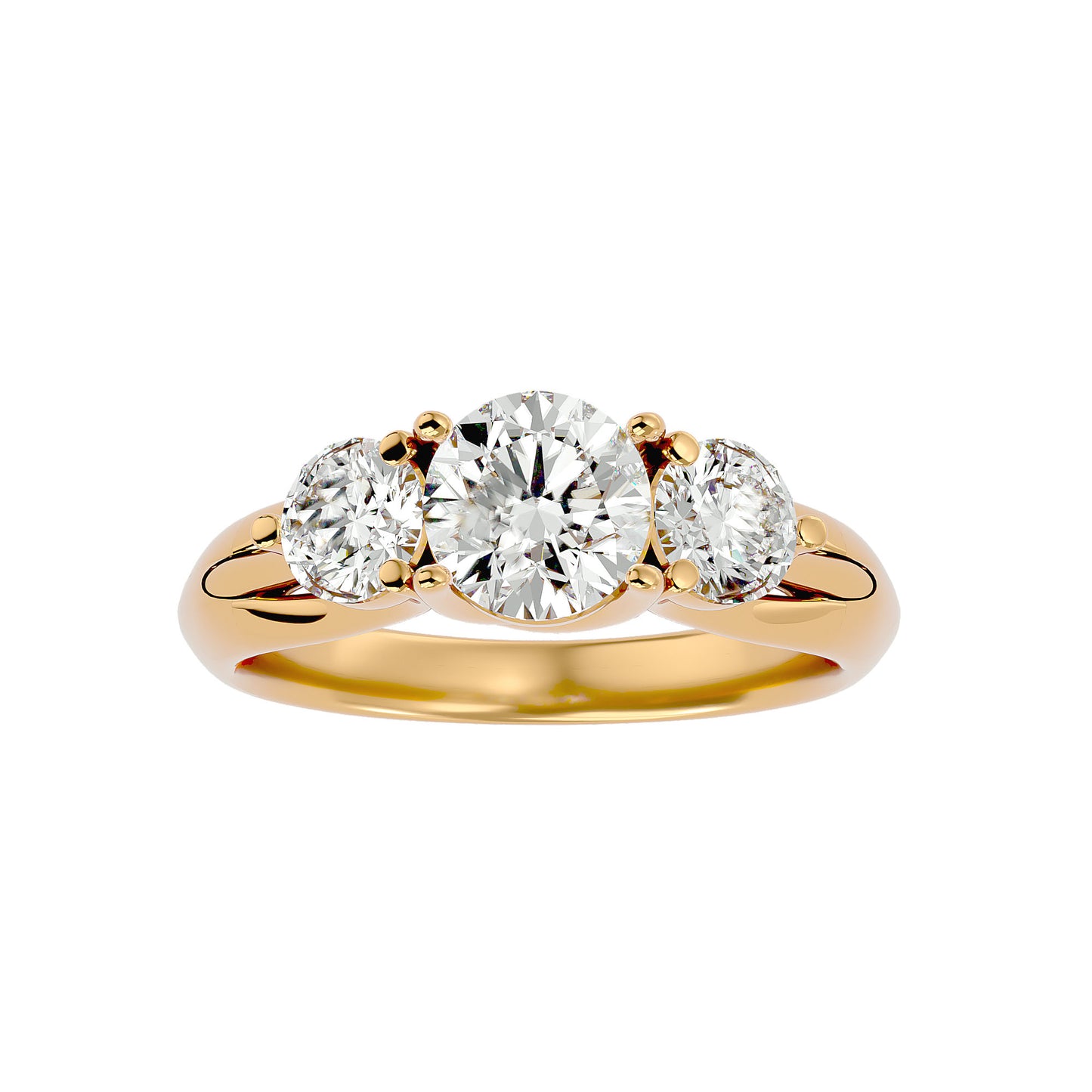 Rosa side round diamond engagement ring