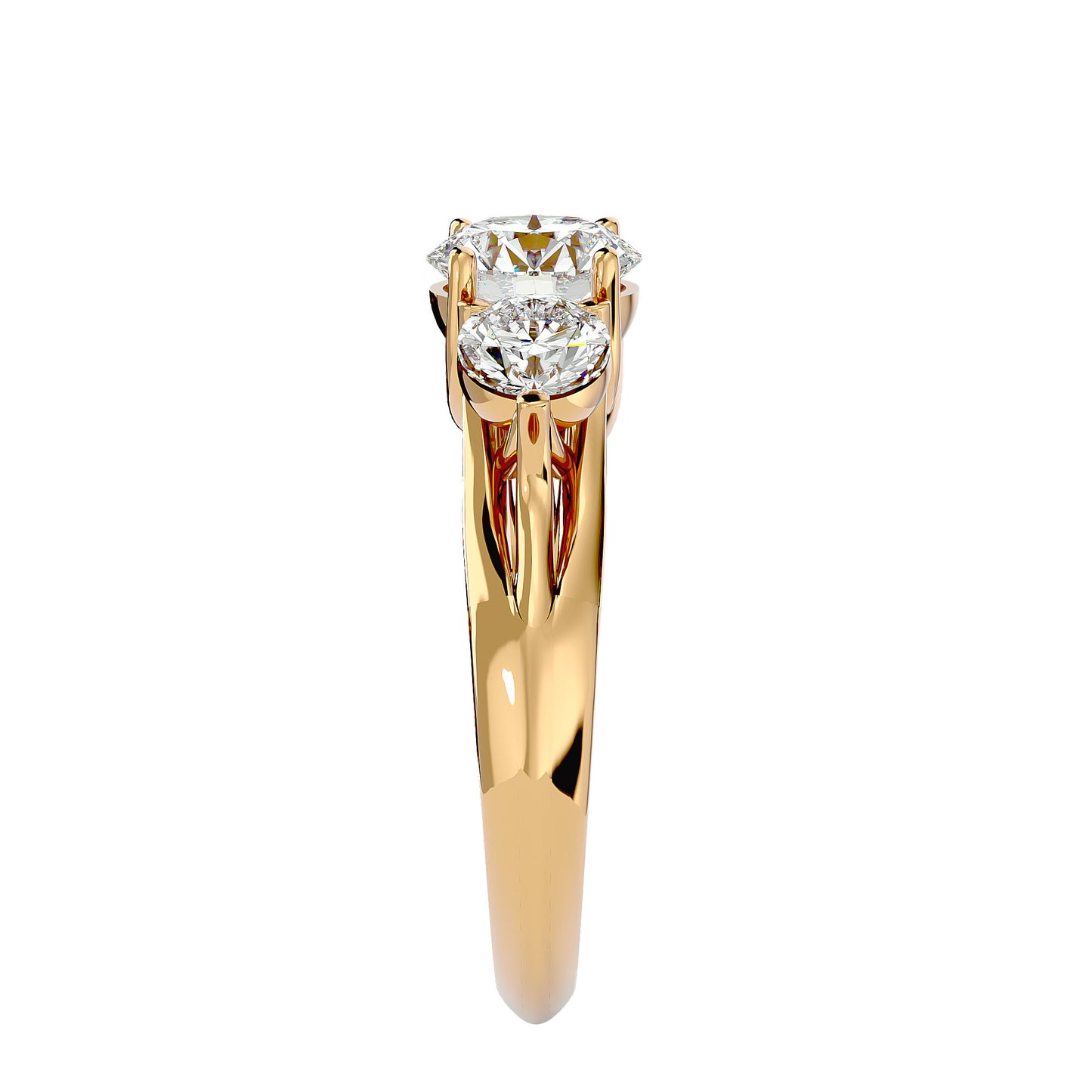 Rosa side round diamond engagement ring