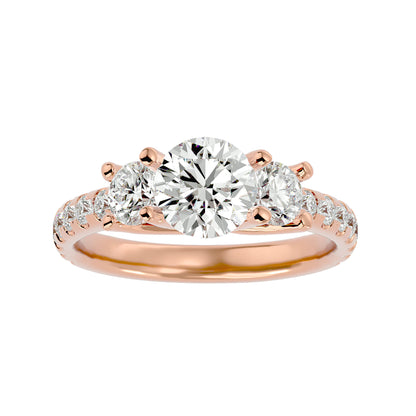 Vittoria side round diamond engagement ring