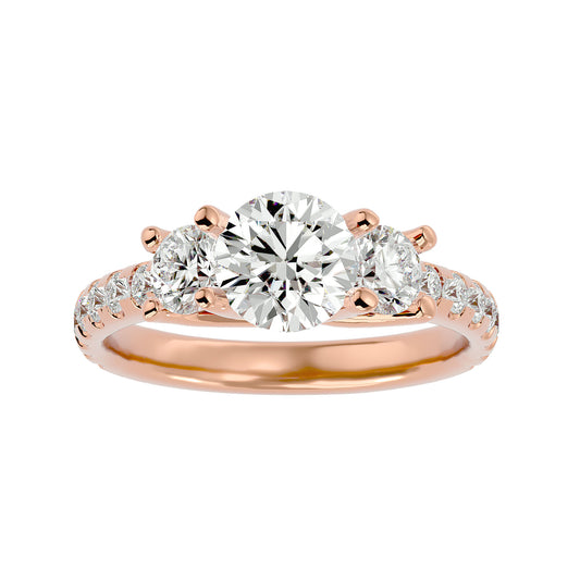 Vittoria side round diamond engagement ring