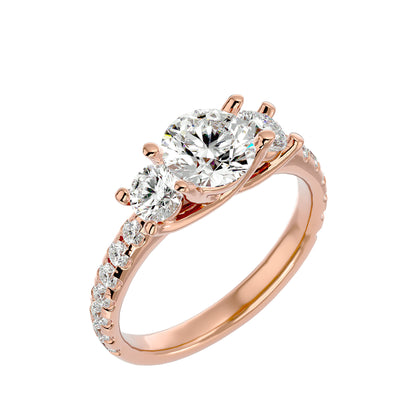 Vittoria side round diamond engagement ring