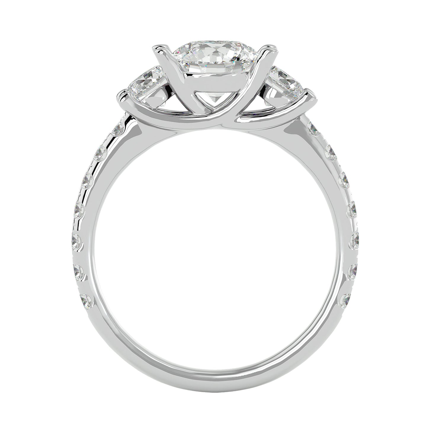 Vittoria side round diamond engagement ring