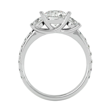 Vittoria side round diamond engagement ring