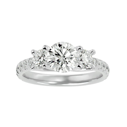 Vittoria side round diamond engagement ring