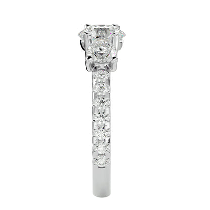Vittoria side round diamond engagement ring