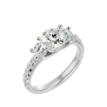 Vittoria side round diamond engagement ring