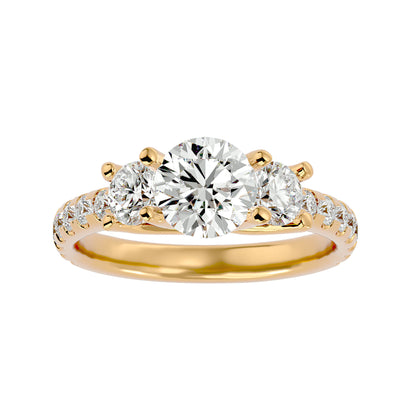Vittoria side round diamond engagement ring