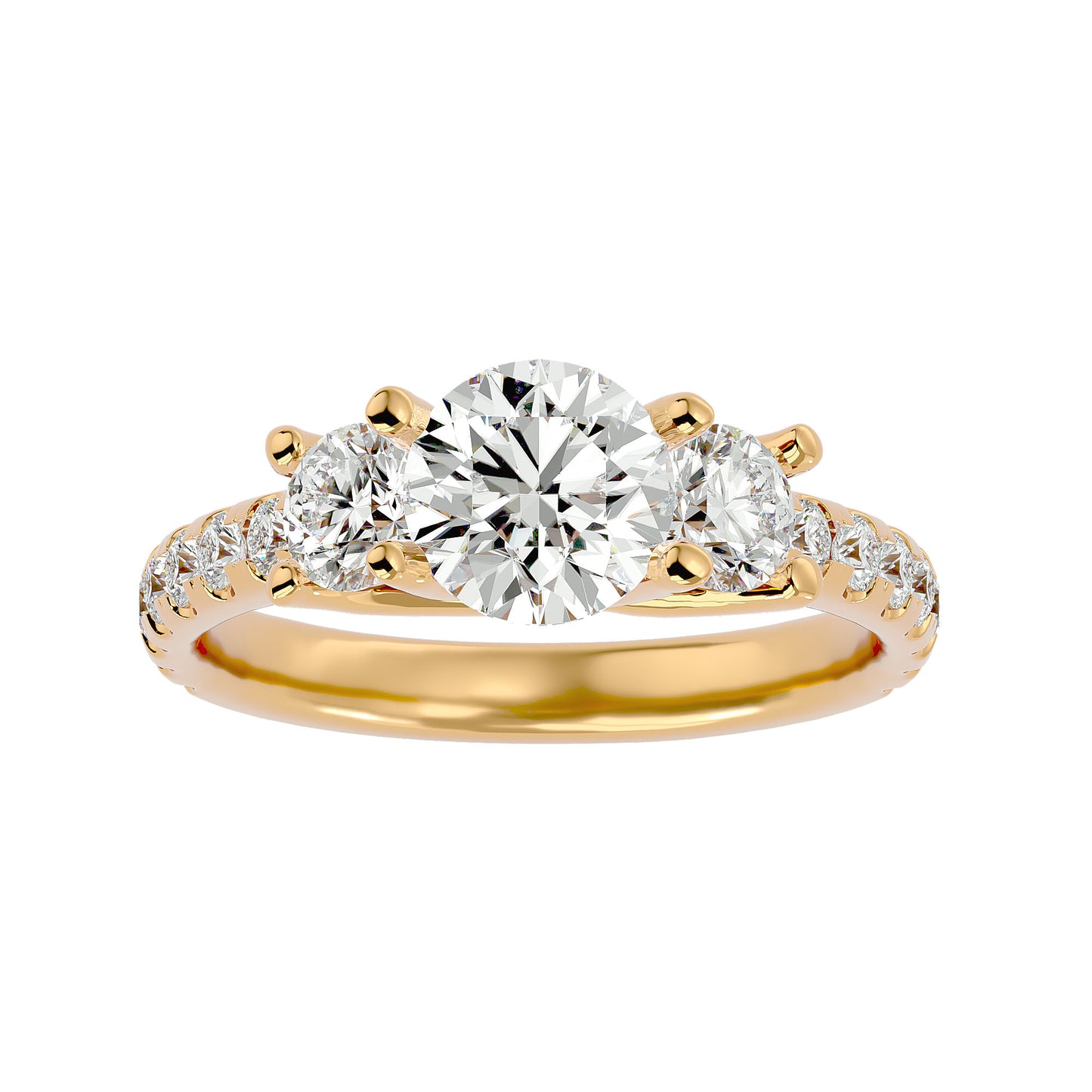 Vittoria side round diamond engagement ring