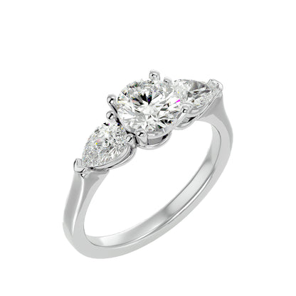 Giorgia side pear diamond engagement ring