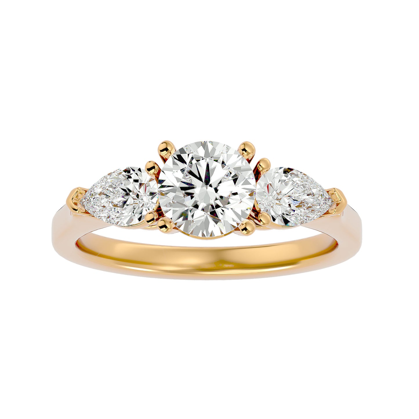 Giorgia side pear diamond engagement ring