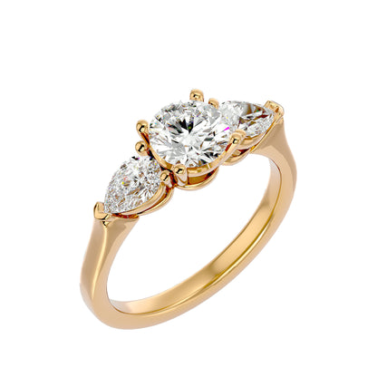 Giorgia side pear diamond engagement ring