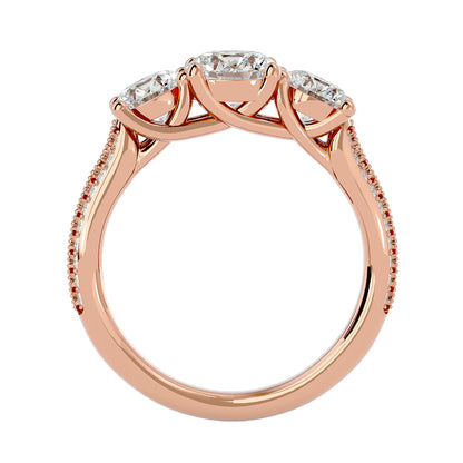 Veronica side round diamond engagement ring