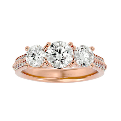 Veronica side round diamond engagement ring