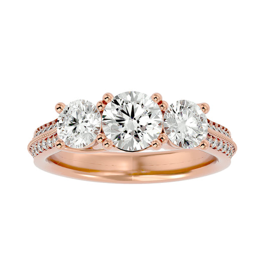 Veronica side round diamond engagement ring