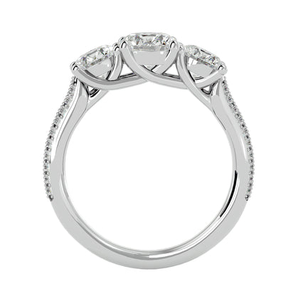 Veronica side round diamond engagement ring