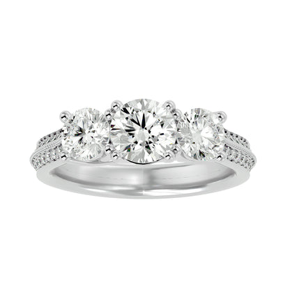 Veronica side round diamond engagement ring
