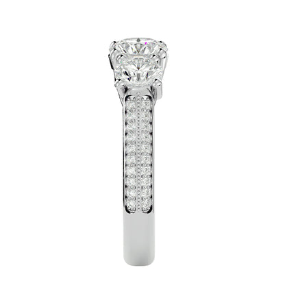 Veronica side round diamond engagement ring