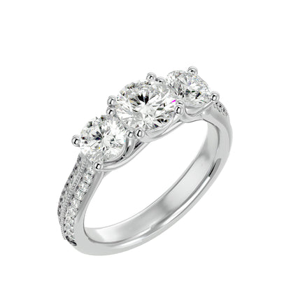 Veronica side round diamond engagement ring