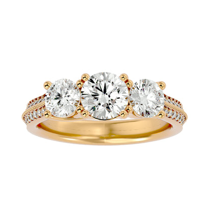 Veronica side round diamond engagement ring