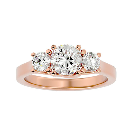 Sanne side round diamond engagement ring