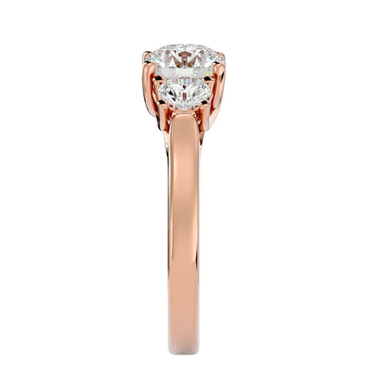 Sanne side round diamond engagement ring