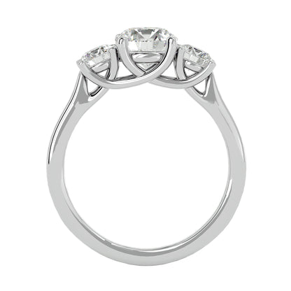 Sanne side round diamond engagement ring