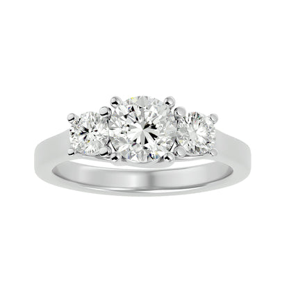 Sanne side round diamond engagement ring
