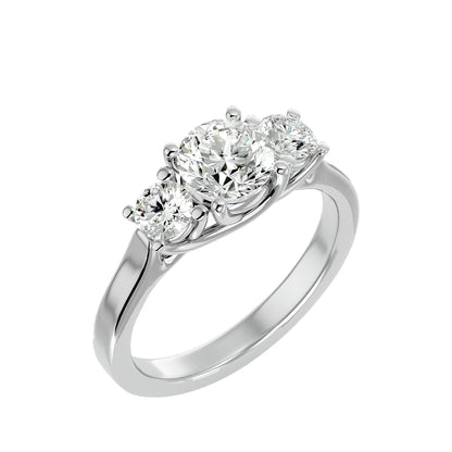 Sanne side round diamond engagement ring