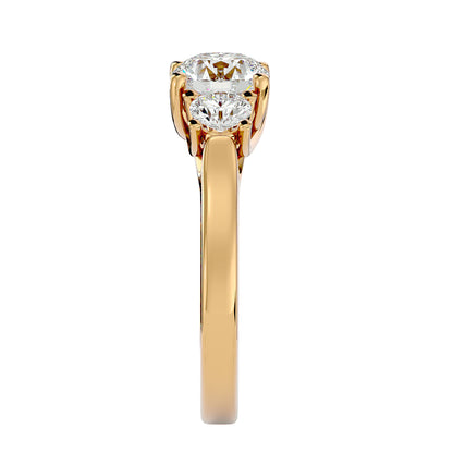 Sanne side round diamond engagement ring