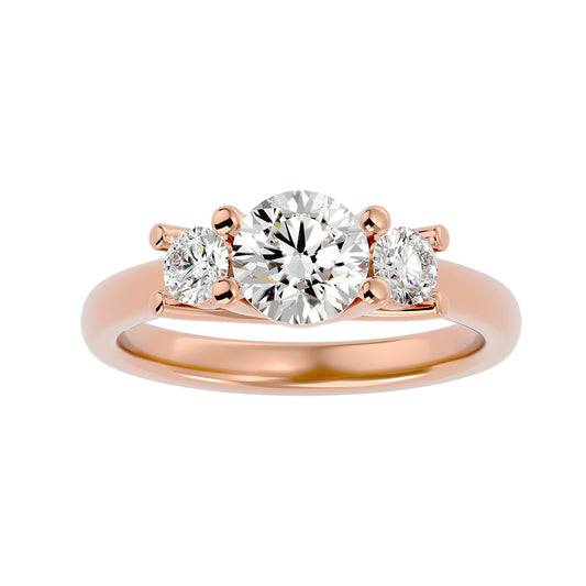Alba side round diamond engagement ring