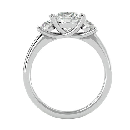 Alba side round diamond engagement ring