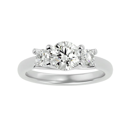 Alba side round diamond engagement ring