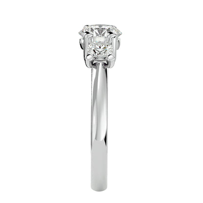 Alba side round diamond engagement ring
