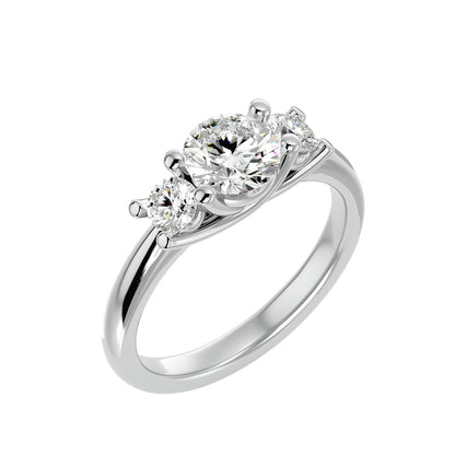 Alba side round diamond engagement ring