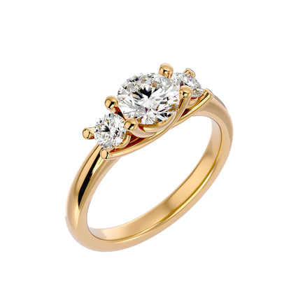 Alba side round diamond engagement ring