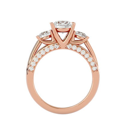 Samantha side round diamond engagement ring