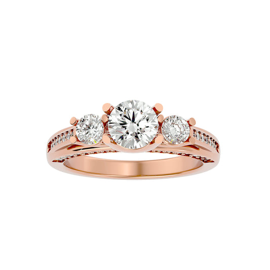 Samantha side round diamond engagement ring