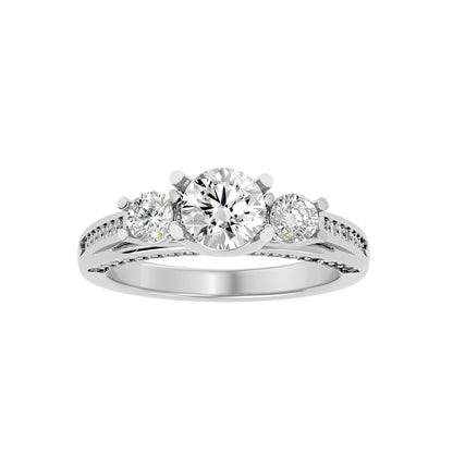 Samantha side round diamond engagement ring