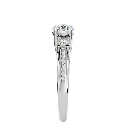 Samantha side round diamond engagement ring