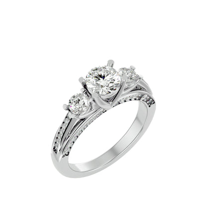 Samantha side round diamond engagement ring