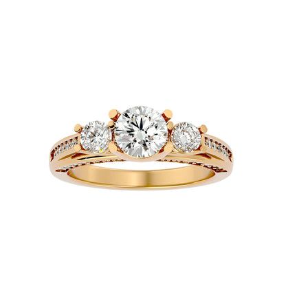 Samantha side round diamond engagement ring