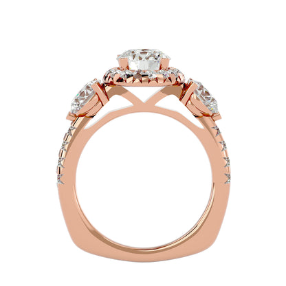 Tiziana side round diamond engagement ring