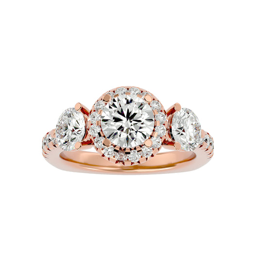 Tiziana side round diamond engagement ring