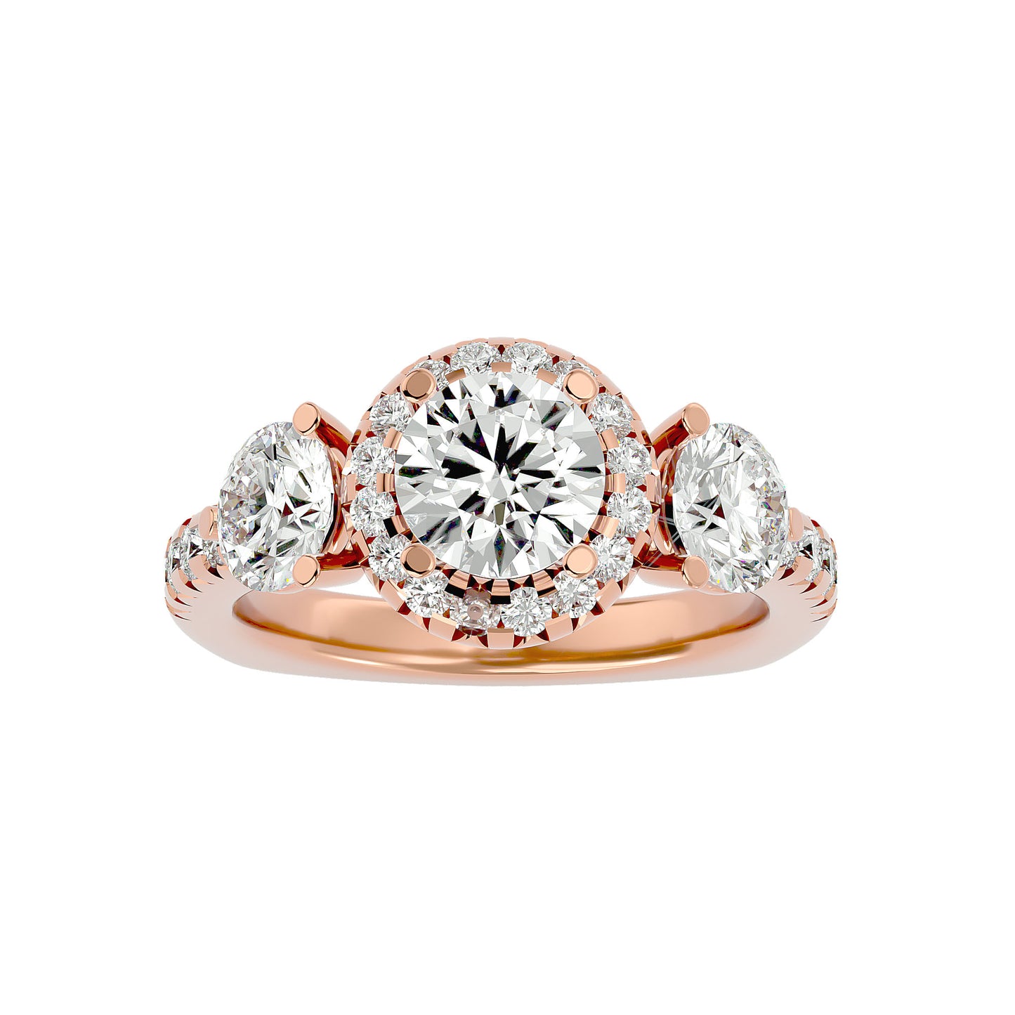 Tiziana side round diamond engagement ring