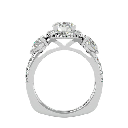 Tiziana side round diamond engagement ring
