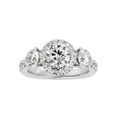 Tiziana side round diamond engagement ring