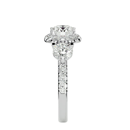 Tiziana side round diamond engagement ring