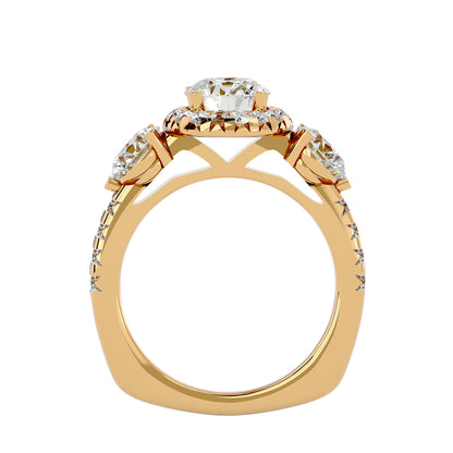 Tiziana side round diamond engagement ring