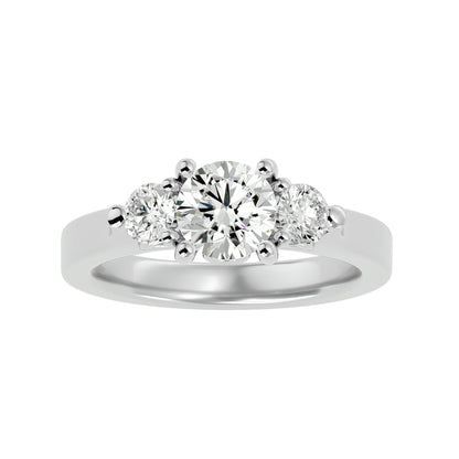 Marta side round diamond engagement ring